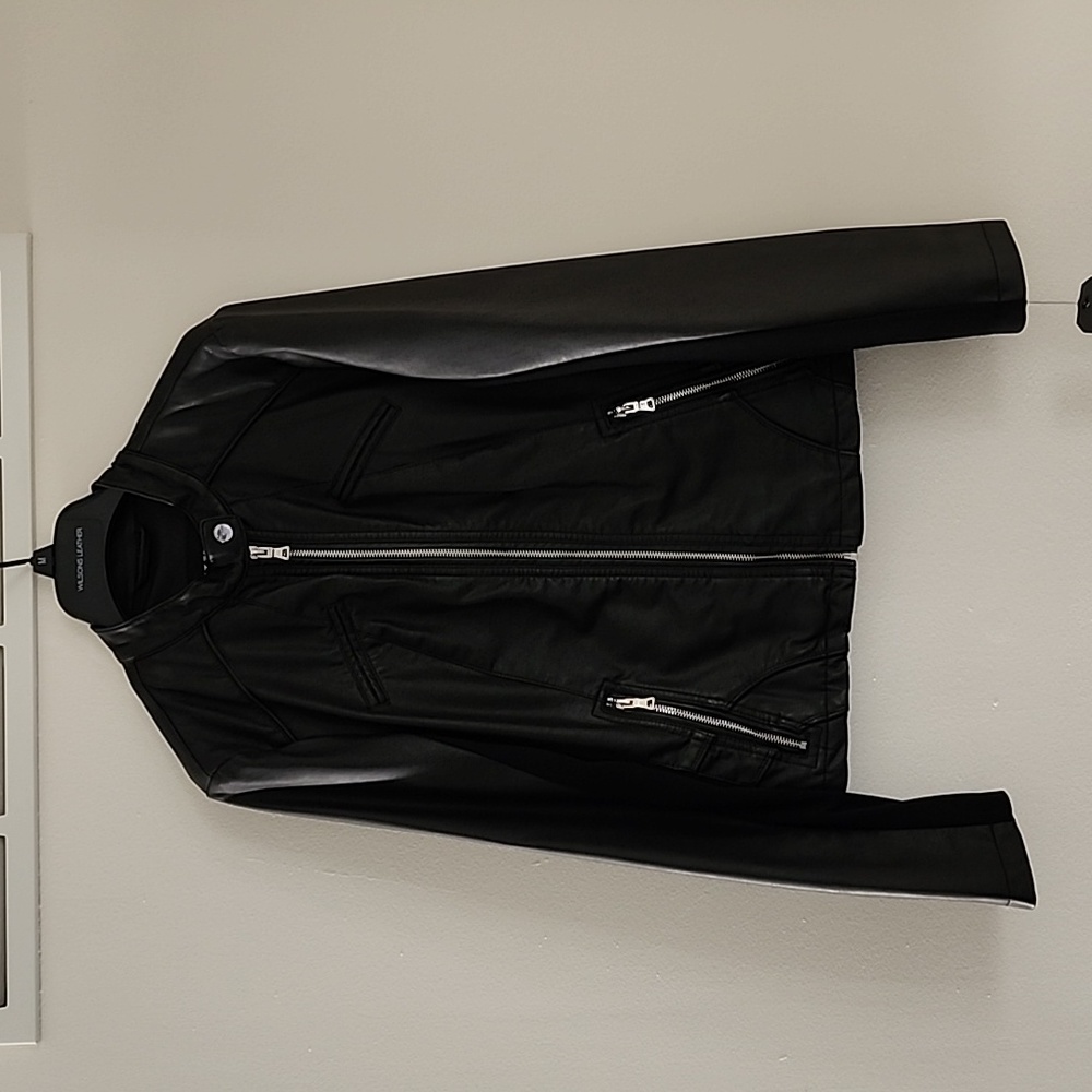 NWT Guess leather feel jacket stretch leather dress jacket Wilson's leather